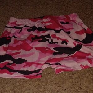 Express Pink and Black Camo Athletic Shorts